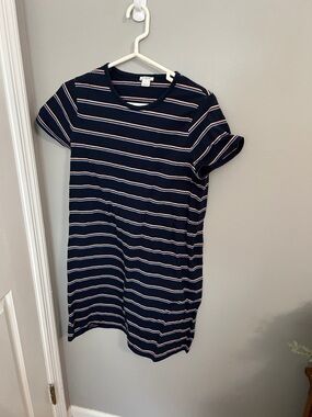 Striped Navy Short Sleeve Dress